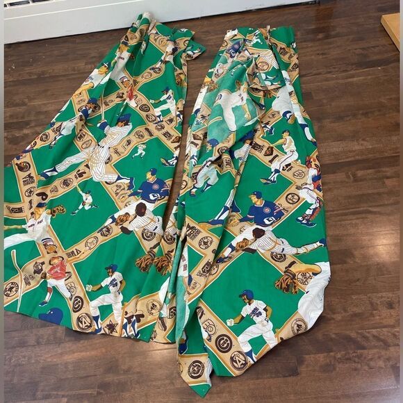 Set of two vintage MLB baseball curtains || vintage curtains MLB printed teams - Picture 7 of 11